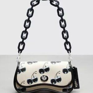 Coachtopia Wavy Dinky Bag Cherry Print - Black and White (NWT)